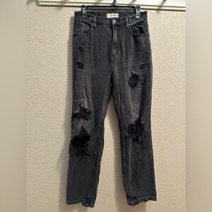 Twenty Black Distressed Bootcut Jeans